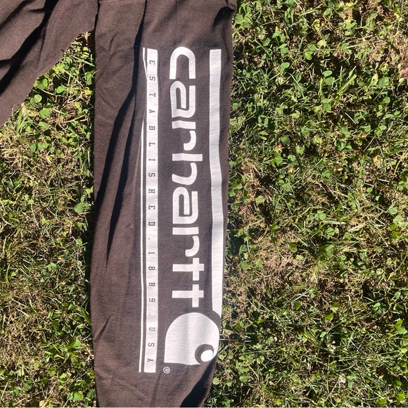 Carhartt Brown Long Sleeve Shirt with Logo - Picture 3 of 3